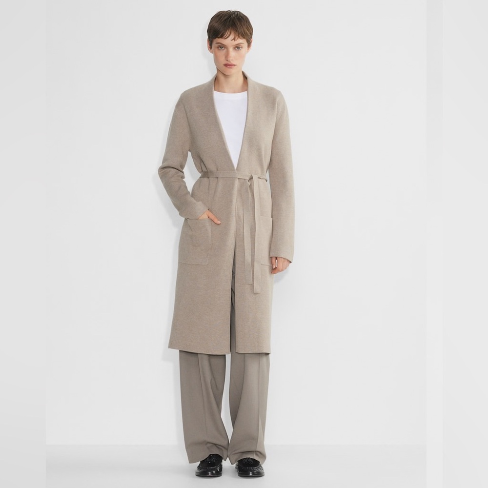 Babaton Taupe Knit Open Cardigan